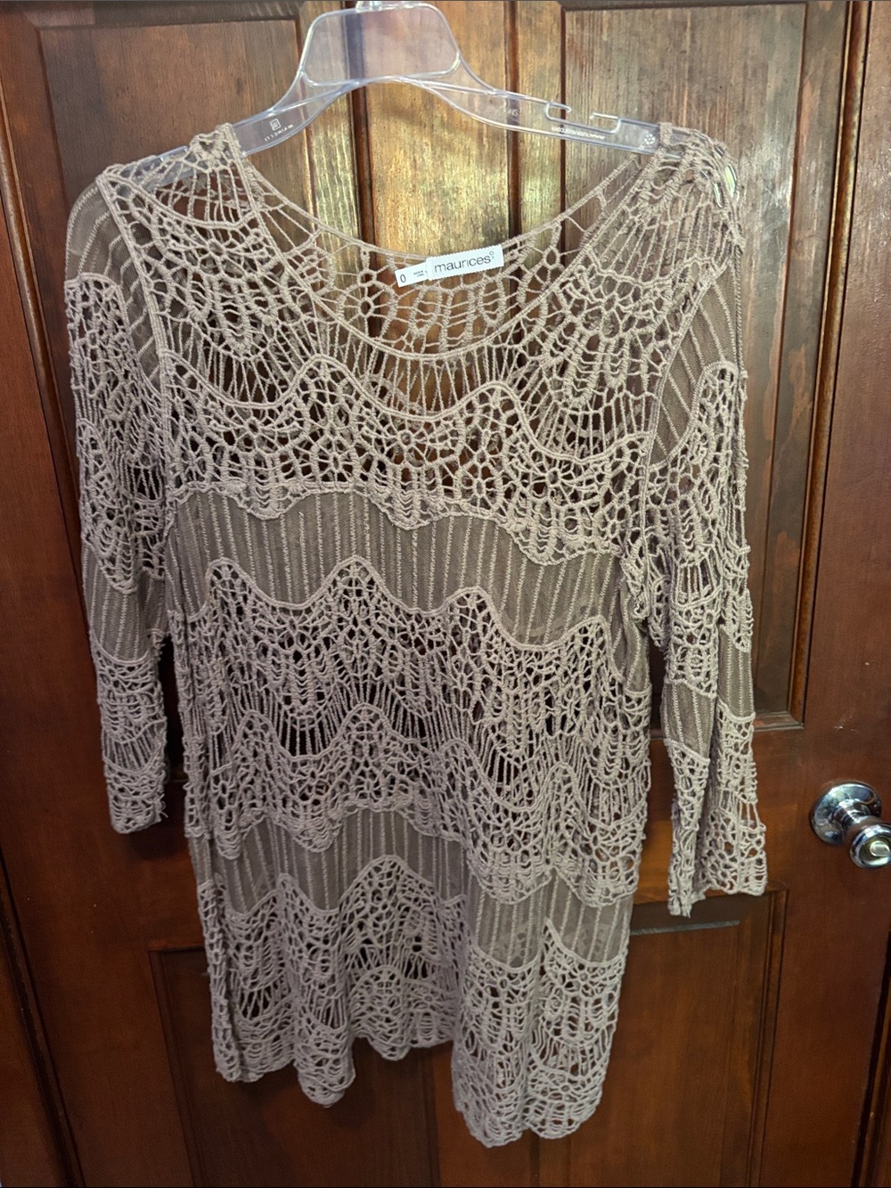 Maurices Crochet Top in Taupe